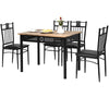 5PCS Dining Table & Chair Set Breakfast Bar Kitchen Furniture with Padded Seat