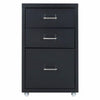 3 Drawers Metal Home Office Filing Cupboard Unit on Castors Cabinet White/Black