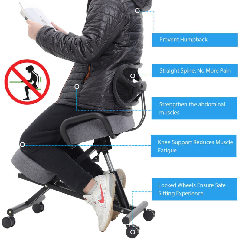 Back Support Stool Ergonomic Office Chair Kneeling Stool Back Support Adjustable Orthopae ...