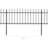 Garden Fence with Spear Steel 15.3x0.8 m Black U4T7