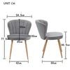 Dining Chair Velvet Fabric Armchair Shell Stitched Back Living Room Bedroom Chai