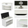 Shoe Bench Storage Rack Shelf Wooden Shoes Cabinet with Soft Seat Hallway Bench