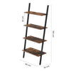 Home and Office Leaning Doored Bookcase Industrial Open Shelf Wood and Metal