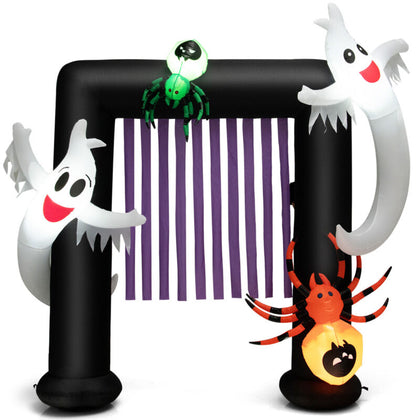 8FT Halloween Inflatable Archway Blow-up Festive Decoration 2 Ghosts 2 Spiders