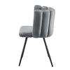 Pair of Petal Dining Chair Kitchen Dining Room Velvet Chair Padded Seat Grey New