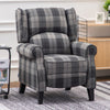 Tartan Checked Bonded Fabric Armchair Wingback Sofa Recliner Padded Lounge Chair