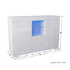 TV Unit Cabinet Stand Sideboard Cupboard Matt Body High Gloss Doors LED Light