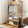 Bamboo Coat Clothes Rack Stand Shelf Shoe Box Holder Apartment Bedroom Dressroom