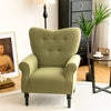 Modern Accent Chair Upholstered Button Single Sofa Wooden High Back Armchair
