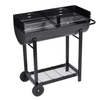 BBQ Stand Charcoal Barbecue Rectangular Steel Grill Outdoor Wheels 75 x 28 cm