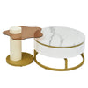 Nesting Coffee Tables Set of 2 Modern Rotatable Side End Tables Living Room QH