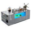 Coffee Table With Storage 2 Drawers High Gloss Living Room Furniture With LED