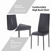 Tempered Glass Dining Table&4x Black Faux Leather Dining Chairs Dining Room Set