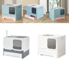 Foldable Double Door Cat Litter Box Pet Toilet Tray w/ Lid Drawer For Cat&Rabbit