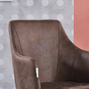 Zarah Faux Leather Armchair | Modern Dining Chair Brown Chocolate Latte Mocha UK