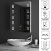 Led illuminated Mirror Cabinet Storage Cupboard Dimmable w/ Shaver Socket Clock