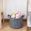 Felt Storage Basket With Handle Bedroom Closet Toy Clothes Blanket Organizer Bin