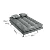 Adjustable Folding Grey Velvet 3 Seater Sofa Click Clack Sleeper Sofa Bed Settee