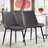 Set of 2 Dining Chairs Velvet Padded Seat Metal Leg Kitchen Chairs Multicolor