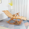 Noise Free Bamboo Rocking Chair Sun Lounger Stable Foot Headrest Indoor Outdoor
