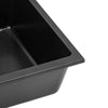 Black 1.5 Bowls Resin Stone Kitchen Sink Deep Basin Drainer Inset Waste Platform
