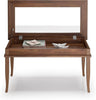 Brown Coffee Table Wooden Unit Clear Glass Lift Up Top Storage Display Shelf