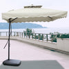 Garden Parasol Banana Cantilever Umbrella Crank Sun Shade Patio Outdoor W/ Base