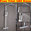 Thermostatic Bath Shower Mixer Set Square Twin Head Expose Valve Rainfall Chrome