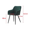 Set of 2 Green Velvet Dining Chairs with Arm rest Kitchen Dining Room Chairs