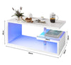 LED Coffee Table With Storage Wooden High Gloss Living Room Furniture Sofa Table