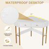 Corner Computer Desk Space Saving Corner Writing Workstation w/ 2 Large Drawers