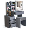 Dressing Table With Mirror Drawers Stool Set Bedroom Makeup Desk Vanity Table