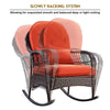 Outdoor Patio Rattan Chair Wicker Metal Rocking Armchair Garden Furniture Set