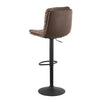 Set of 2 Faux Leather Bar Stools Breakfast Stools Brown Grey Gas Lift Swivel