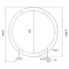 Heavy Duty Raised 2-Legs Base Round Metal Wedding Arch Backdrop Stand Stage Show