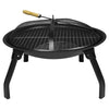 19.5" Cast Iron Outdoor Fire Pit and Bowl, Round Patio Outdoor Fire Pit for BBQ