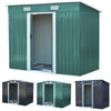 Outdoor Garden Large Metal Shed Tool Storage with Sliding Door and Steel Base