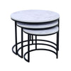 Nesting Coffee Table Set of 2 3 End Table Stacking Side Table Wood/Marble Effect