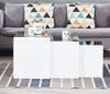 Nest of 3 Coffee Tables White High Gloss Side End Table Set Living Room Grey BLK