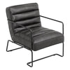 Distressed Faux Leather Armchair Vintage Grey Lounge Chair Sofa Iron Frame Seat
