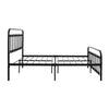 Double Metal Bed Frame w/ High Headboard and Footboard Black for Kids Adults QF