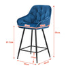 2* Velvet Bar Stools Breakfast Bar stool Pub Chairs Padded Seat Metal Leg CLIPOP