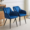 2x Dining Chairs Upholstered Velvet Metal Legs Reception Accent Chair Armchair