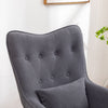 Vintage Fabric Wingback Chair Accent Tub Armchair with Oak Legs Footstool Lounge
