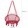 Red Boho Hanging Hammock Chair Cotton Woven Rope Swing Home Garden Chair Seat