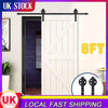 8FT Antique Interior Sliding Barn Door Hardware Wood Closet Roller Track Set