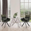 2PC Ergnomic Fabric Accent Arm Chairs Dining Kitchen Living Room w/ Steel Leg