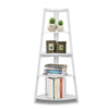 White Wood 5 Tier Ladder Corner Shelving Display Storage Unit Bathroom Bedroom