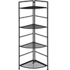 Folding Corner Plant Stand 4 Tier Metal Storage Shelf Flower Display Rack