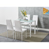 105cm 120cm Glass Dining Table and 4 /6 Padded Chairs Set Home Kitchen Furniture
